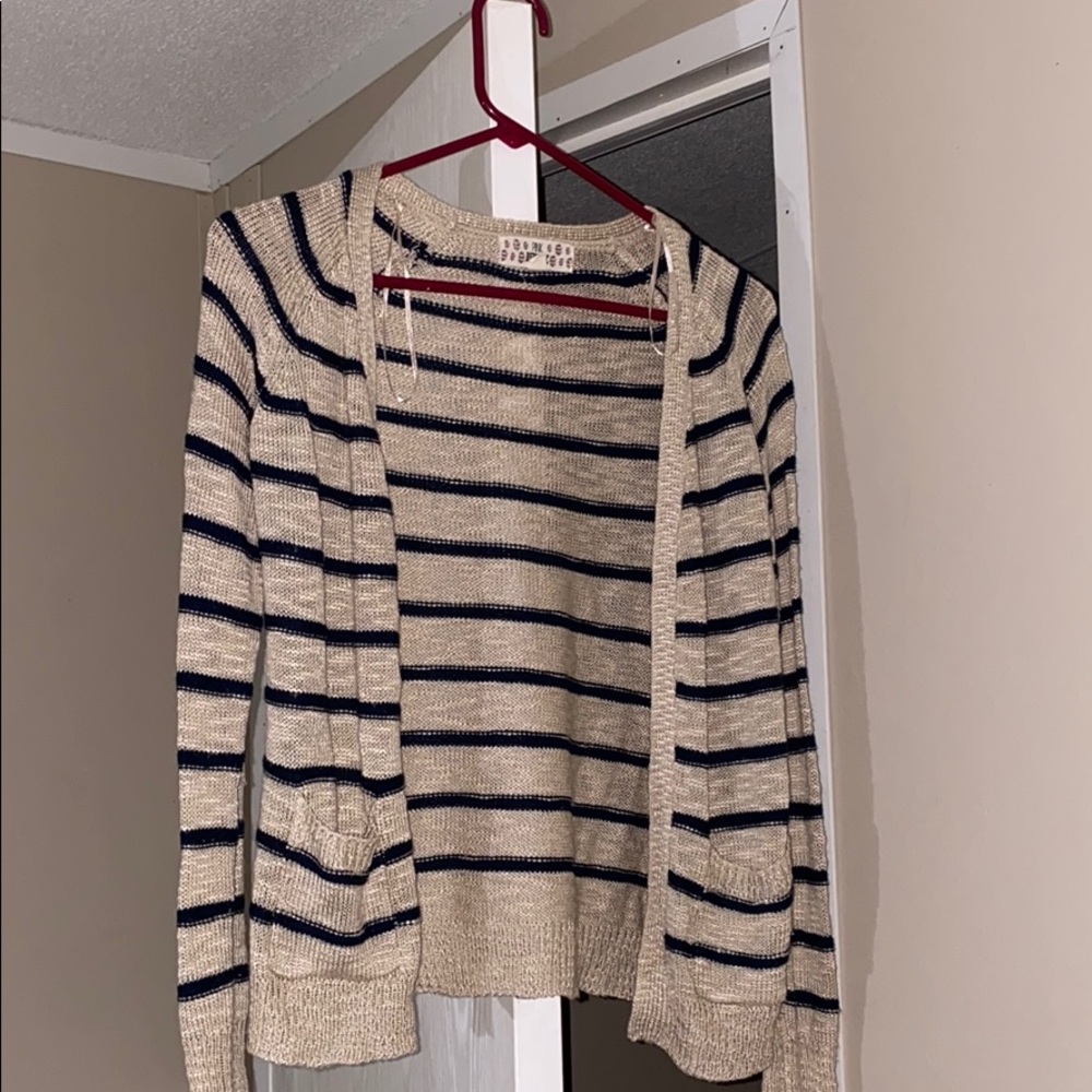 kids large striped cardigan